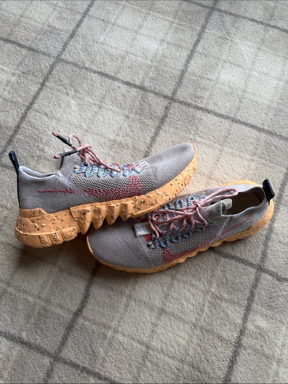 Nike Men’s Athletic Shoes Gray with Orange and Pink Accents